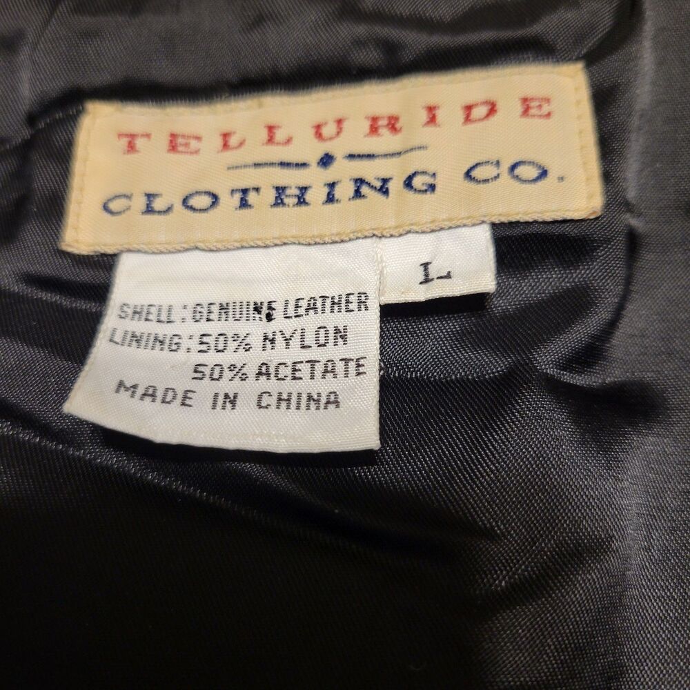 Telluride Clothing Co. Women's Leather Black Vest Jacket  Full Zip Size Large - Picture 9 of 15